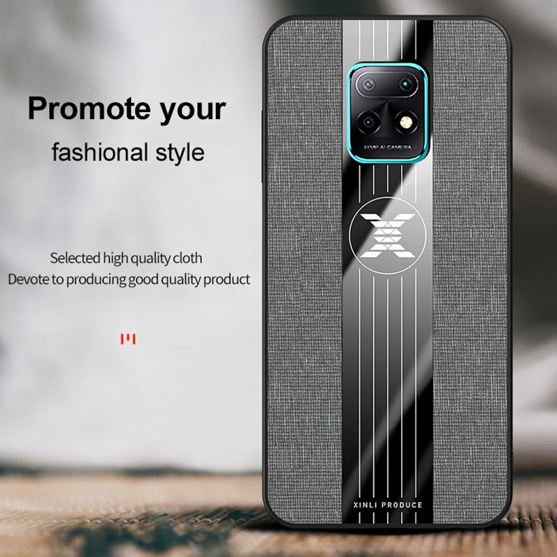 Тканевый чехол для Xiaomi Redmi 10X pro противоударный Мягкий тканевый текстурный