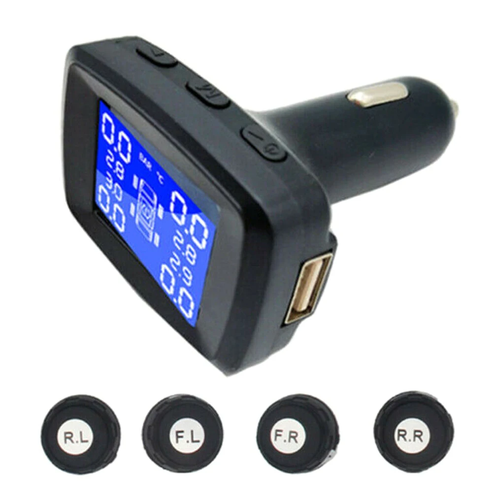 Car TPMS Wireless Tire Pressure Monitoring System Monitor Pressure Alarm LCD +4 External Sensors Kit
Car TPMS Wireless Tire Pressure Monitoring System Monitor Pressure Alarm LCD +4 External Sensors Kit