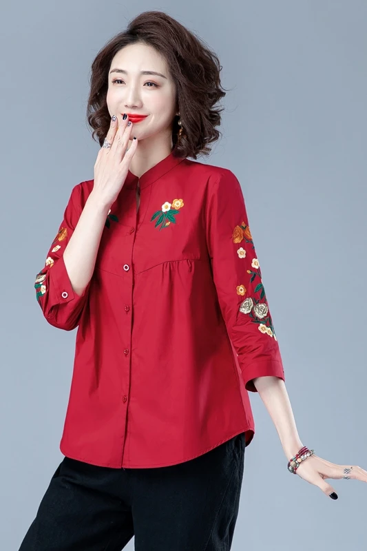 COIGARSAM 3XL Plus Size Three Quarter Sleeve Shirt Womens tops Summer Spring Thin Women shirts White Navy Wine Red 8780
COIGARSAM 3XL Plus Size Three Quarter Sleeve Shirt Womens tops Summer Spring Thin Women shirts White Navy Wine Red 8780