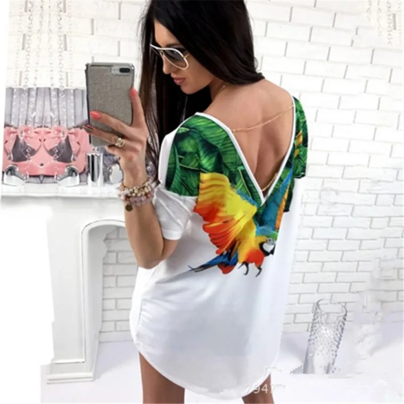 Gothic High Quality Ladies T-shirt Print Fashion Sexy Deep V Backless Sleeve Long Ladies Dress
Gothic High Quality Ladies T-shirt Print Fashion Sexy Deep V Backless Sleeve Long Ladies Dress