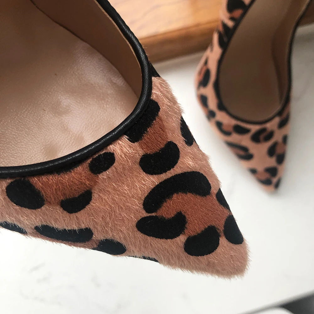 Женские леопардовые туфли-лодочки с острым носком на высоком каблуке 8 см 10 12 |