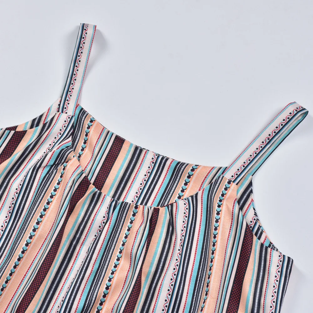 Women Sexy Striped Print Spaghetti Strap Dress 2021 Summer Casual Sleeveless Backless Loose Beach Boho Mini Dress Vestido Mujers
Women Sexy Striped Print Spaghetti Strap Dress 2021 Summer Casual Sleeveless Backless Loose Beach Boho Mini Dress Vestido Mujers