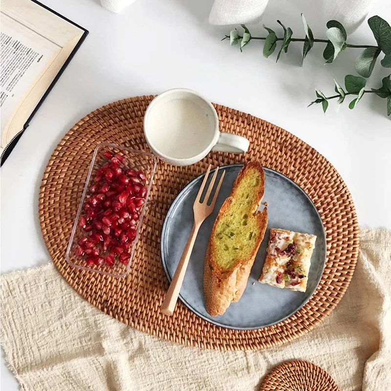 Oval Rattan Placemat,Natural Rattan Hand-Woven,Tea Ceremony Accessories,Suitable for Dining Room, Kitchen,Living Room Promotion
Oval Rattan Placemat,Natural Rattan Hand-Woven,Tea Ceremony Accessories,Suitable for Dining Room, Kitchen,Living Room Promotion