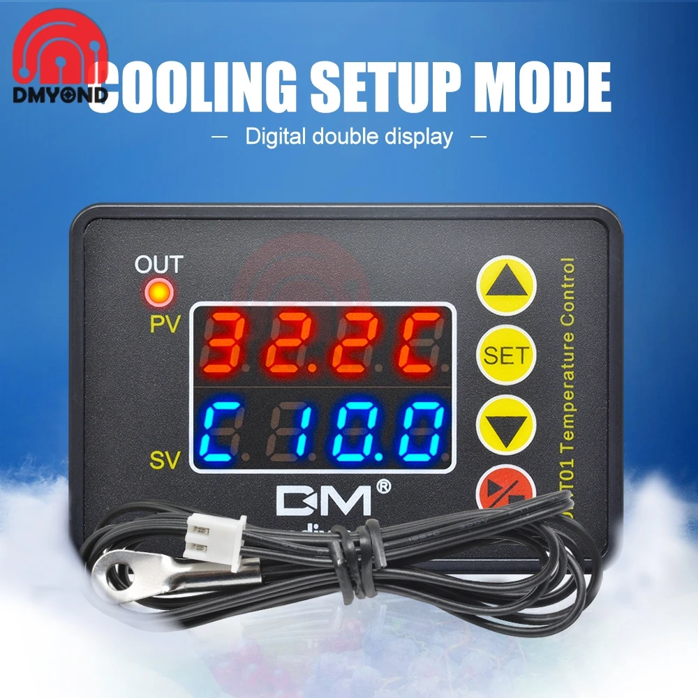 DMT01 Temperature Controller Digital Thermostat Temperature Controller Fo Incubator Cooling Heating Switch Thermostat NTC Sensor
DMT01 Temperature Controller Digital Thermostat Temperature Controller Fo Incubator Cooling Heating Switch Thermostat NTC Sensor