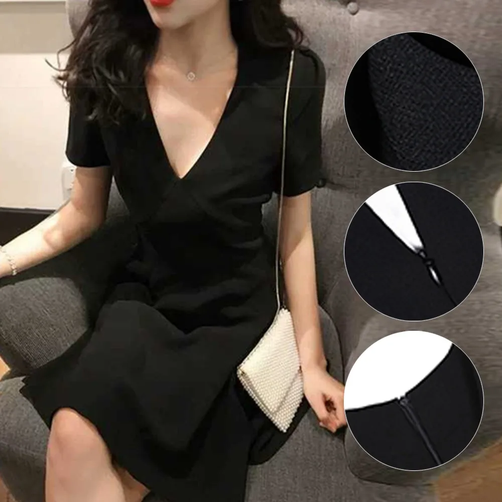 Korean Office Long Dress V-Neck A-Line Dress Casual Women Summer Short Sleeve Cute Party Skirts 2021 New Trendy Midi Skirt Femal
Korean Office Long Dress V-Neck A-Line Dress Casual Women Summer Short Sleeve Cute Party Skirts 2021 New Trendy Midi Skirt Femal