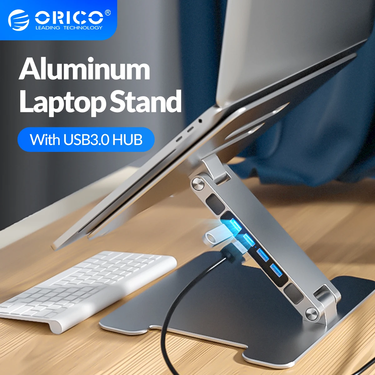 ORICO 4 Port USB3.0 Foldable Laptop Stand Aluminum Notebook Riser Desktop Laptop Cooling Stand for MacBook Dell
ORICO 4 Port USB3.0 Foldable Laptop Stand Aluminum Notebook Riser Desktop Laptop Cooling Stand for MacBook Dell