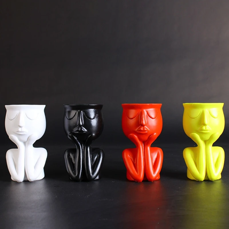 Humanoid Flower Pot Art Crafted Hand Rest Face Planter Imitation Flowerpot Water Storage Plant Permeable Type Planting 
Humanoid Flower Pot Art Crafted Hand Rest Face Planter Imitation Flowerpot Water Storage Plant Permeable Type Planting