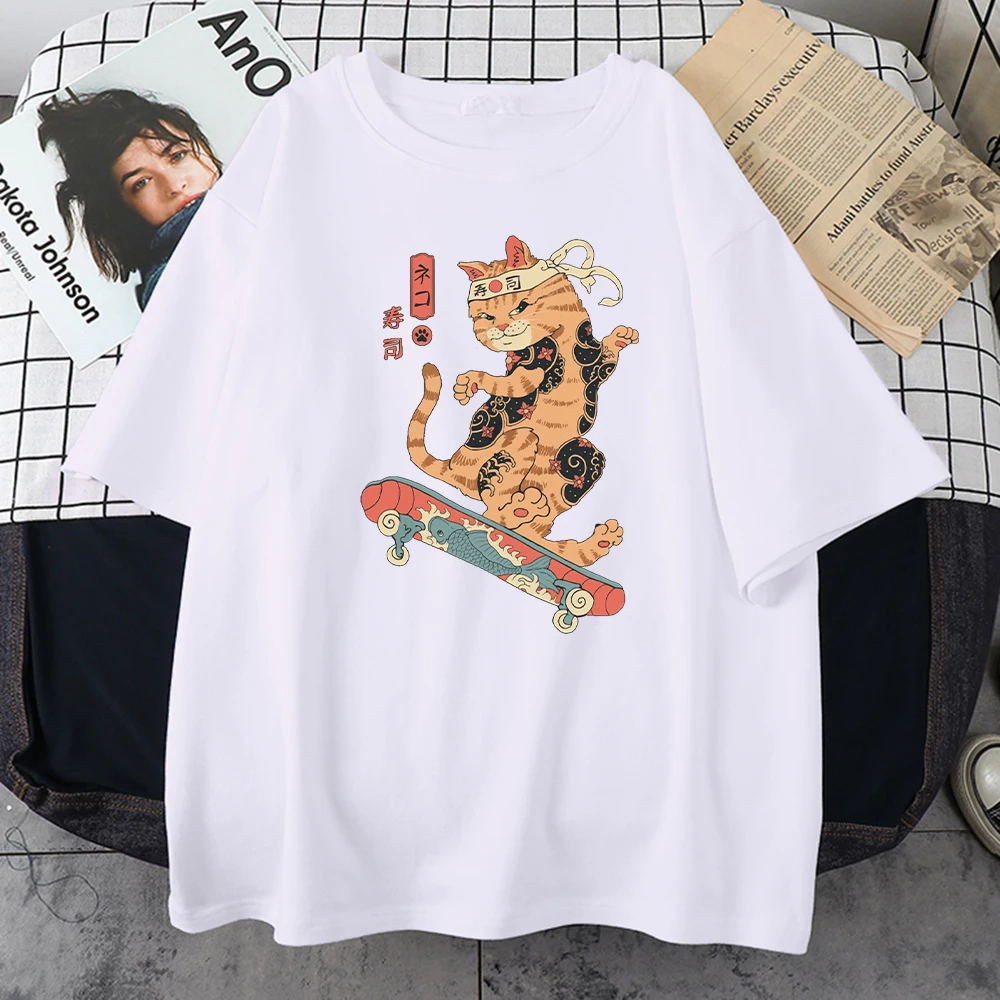 Классная футболка Catana Play Skateboard Ukiyoe, забавная уличная одежда с мультяшным принтом, Высококачественная футболка, удобные футболки для мужчин
Классная футболка Catana Play Skateboard Ukiyoe, забавная уличная одежда с мультяшным принтом, Высококачественная футболка, удобные футболки для мужчин