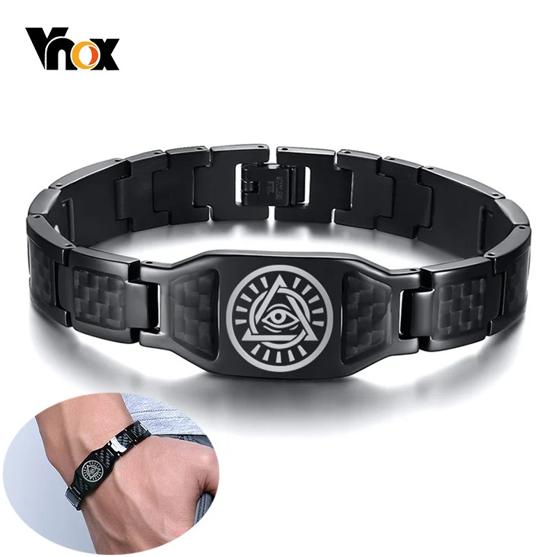 Vnox Men's Stylish Black Carbon Fiber Stainless Steel Bracelets with Personalize Logo Images Info Custom Gifts Jewelry
Vnox Men's Stylish Black Carbon Fiber Stainless Steel Bracelets with Personalize Logo Images Info Custom Gifts Jewelry