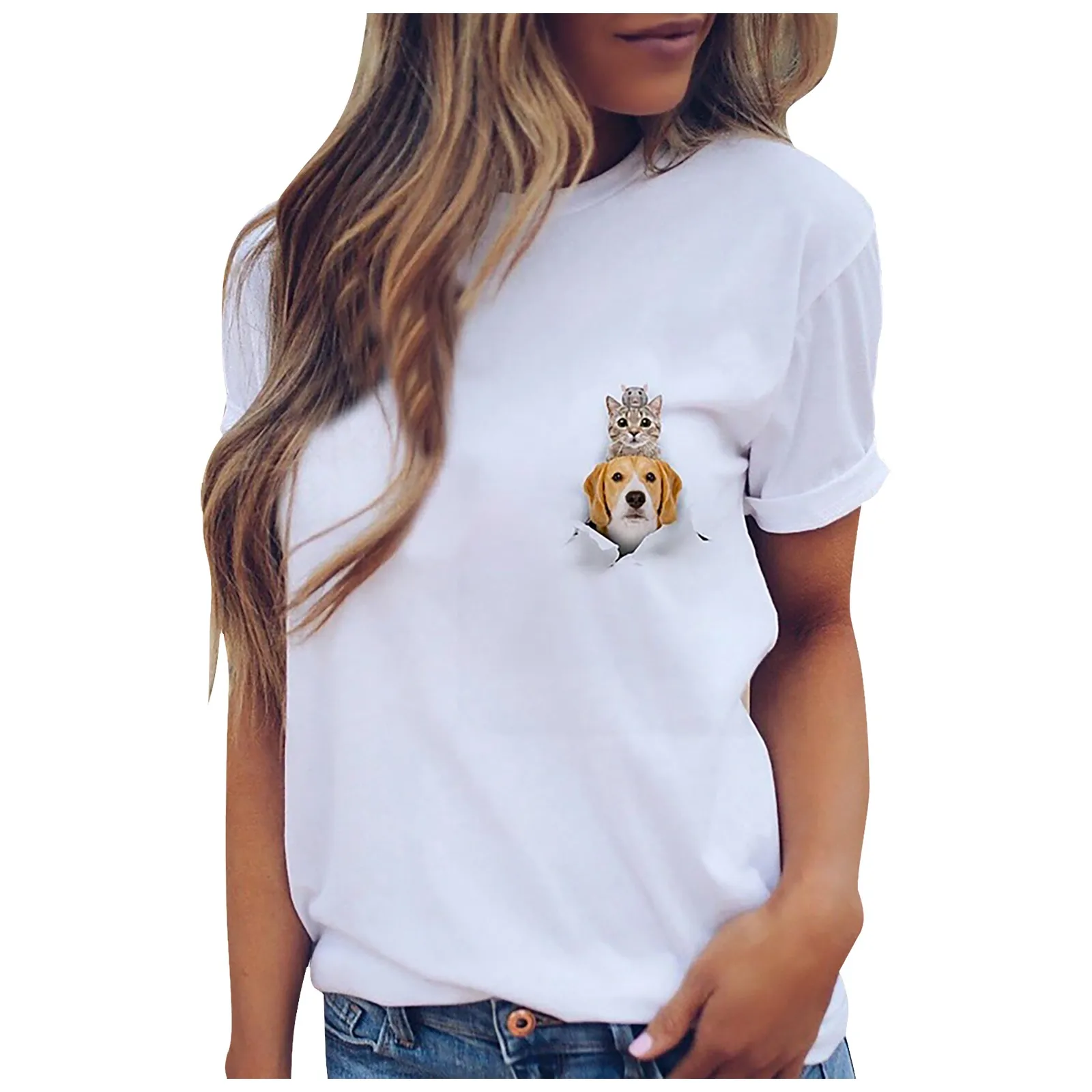 High Quality Tops Basic Shirts for Women's Sexy Fashion T-shirt Casual Short-sleeved Summer Fun Printed Tops
High Quality Tops Basic Shirts for Women's Sexy Fashion T-shirt Casual Short-sleeved Summer Fun Printed Tops