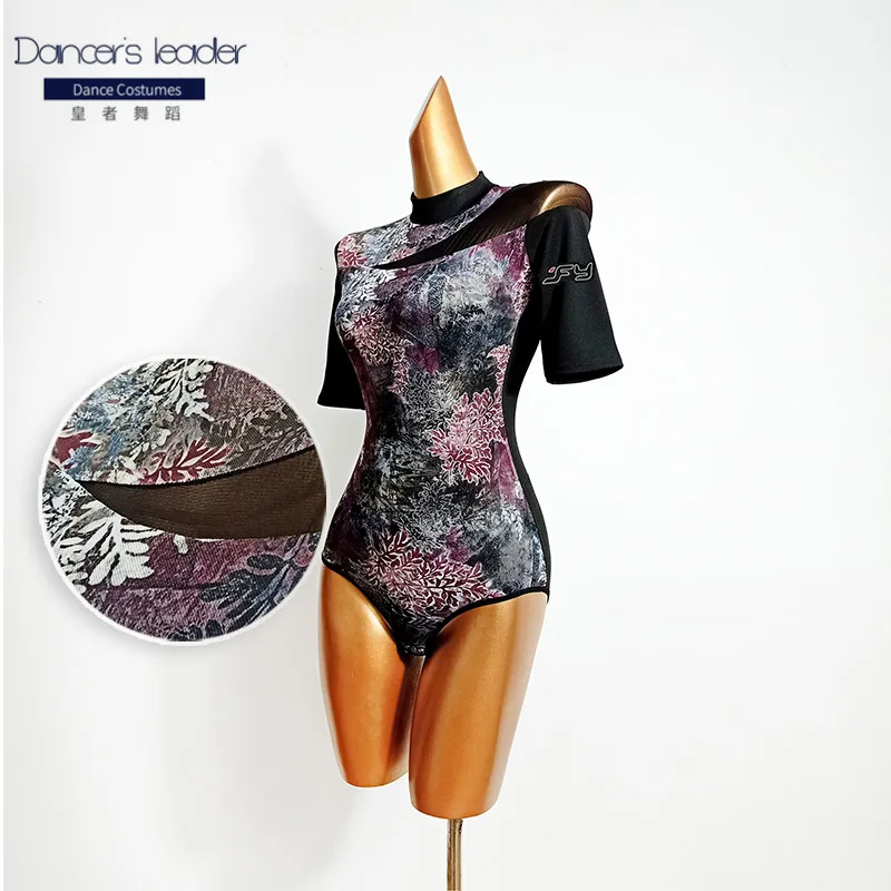 Latin Dance Clothes Women Leotard Print Mesh Short Sleeve Tops Ballroom Dancing Performance Costume Salsa Tango Tops
Latin Dance Clothes Women Leotard Print Mesh Short Sleeve Tops Ballroom Dancing Performance Costume Salsa Tango Tops