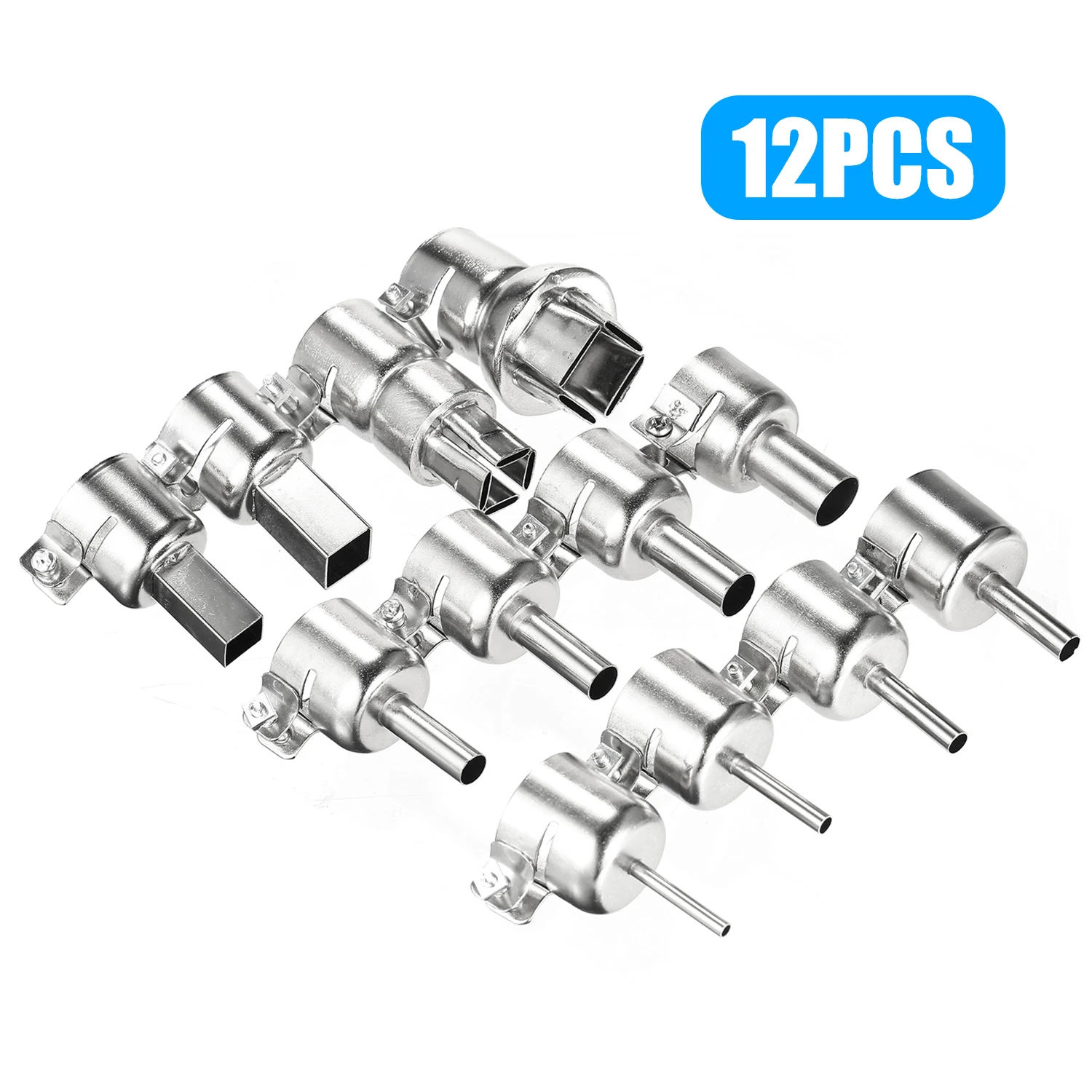 12Pcs Universal Hot Air Generator Nozzles Heat Resistant Round and Square Heat Air Machine Solder Set Soldering Tip Tool
12Pcs Universal Hot Air Generator Nozzles Heat Resistant Round and Square Heat Air Machine Solder Set Soldering Tip Tool
