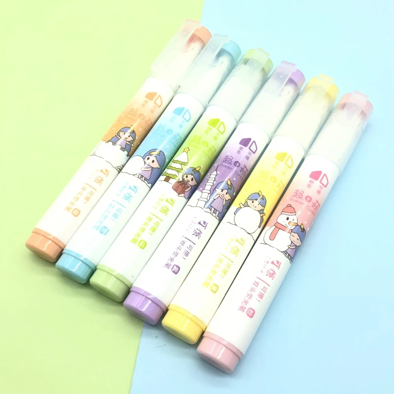 6Color/Set Creative Erasable Colorfull Fluorescent Highlighter Hand Account Drawing Pen Marcador Child Gift Office Supplies
6Color/Set Creative Erasable Colorfull Fluorescent Highlighter Hand Account Drawing Pen Marcador Child Gift Office Supplies