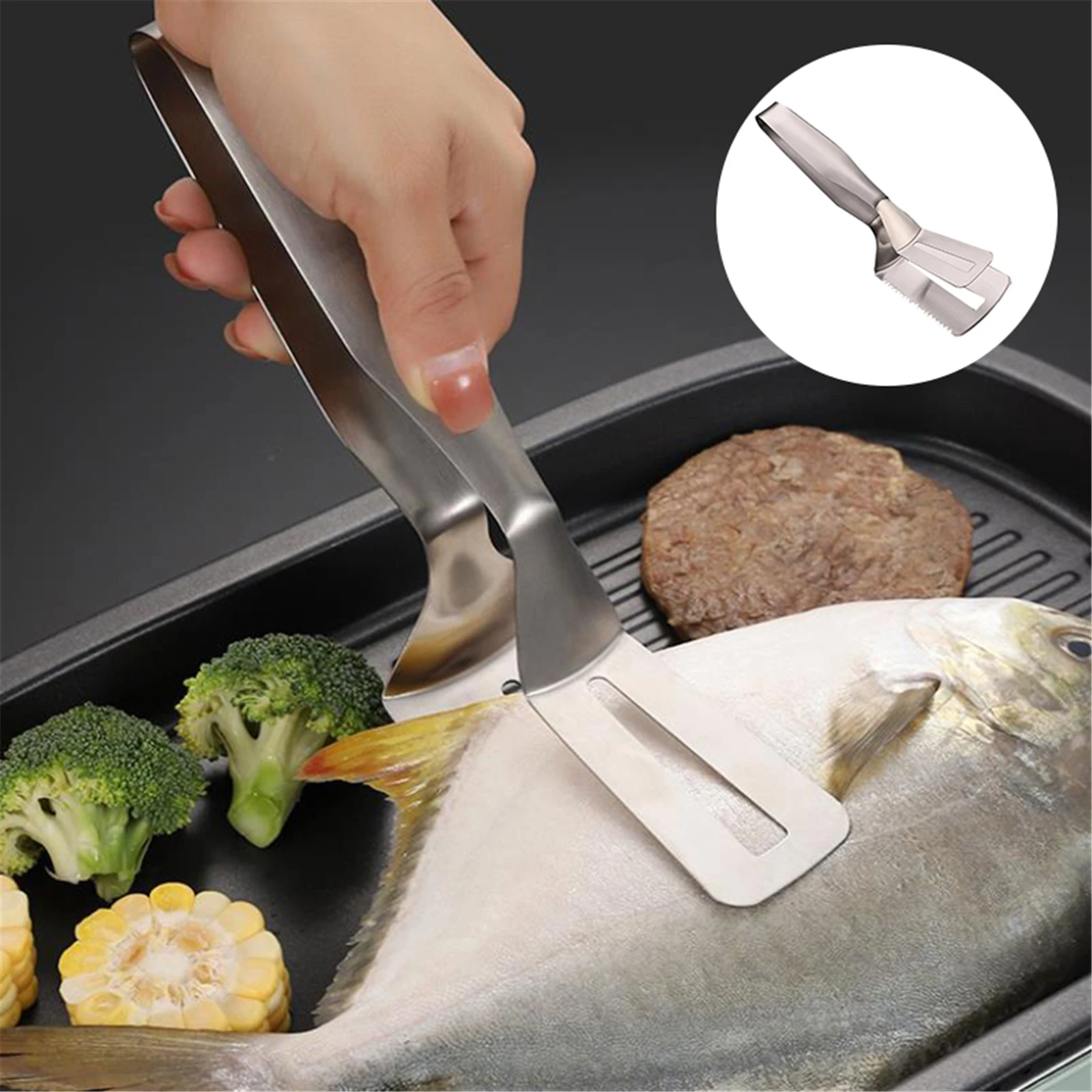 New Stainless Steel Steak Clip Pancake Barbecue Spatula Clip Food Clip Serrated Spatula Kitchen Barbecue Clip Bread Clip Cookice
New Stainless Steel Steak Clip Pancake Barbecue Spatula Clip Food Clip Serrated Spatula Kitchen Barbecue Clip Bread Clip Cookice