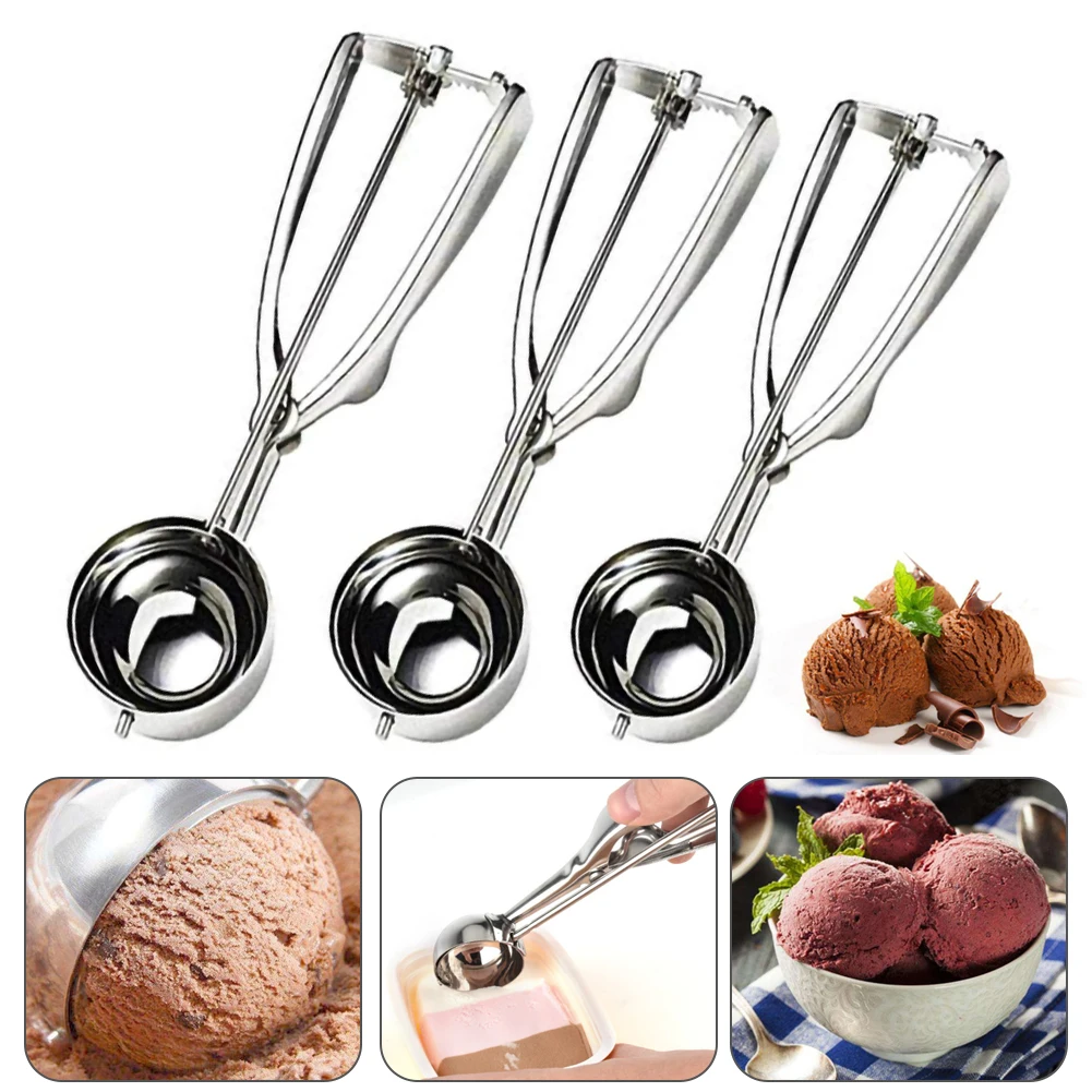 3pcs/Set Stainless Ice Cream Stack Scoop With Trigger Cookie Spoons Handle Fruit Player Kitchen Tool Set
3pcs/Set Stainless Ice Cream Stack Scoop With Trigger Cookie Spoons Handle Fruit Player Kitchen Tool Set