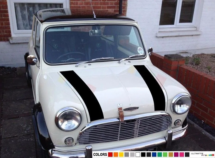 

For Sticker Decal light Stripe kit for Classic mini john cooper bonnet hood front 59 Car Styling