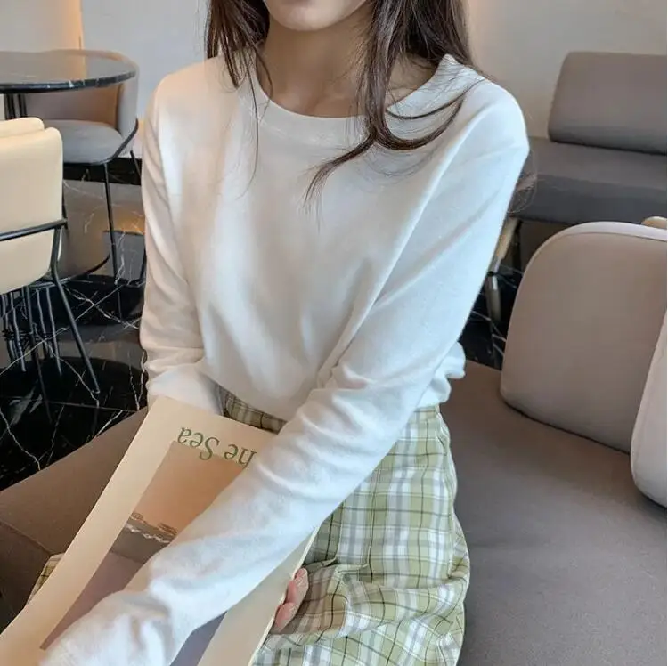 Pure Cotton 2021 Early Spring New Long-Sleeve Women's T-Shirt Loose Student All-Match Solid Color Bottoming Shirt Blouse
Pure Cotton 2021 Early Spring New Long-Sleeve Women's T-Shirt Loose Student All-Match Solid Color Bottoming Shirt Blouse