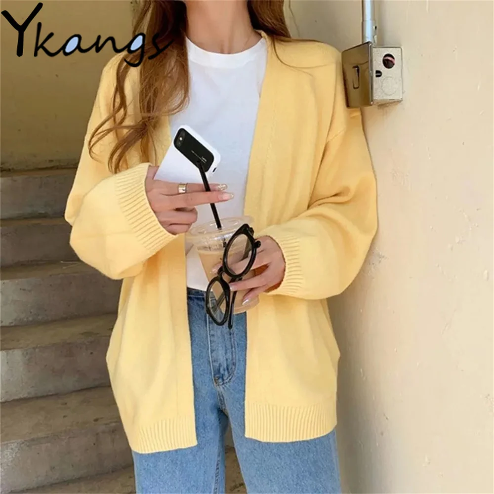 Однотонный элегантный кардиган Женский Повседневный желтый свитер на весну и осень женское трикотажное пальто, простой шикарный свободный...
Однотонный элегантный кардиган Женский Повседневный желтый свитер на весну и осень женское трикотажное пальто, простой шикарный свободный...