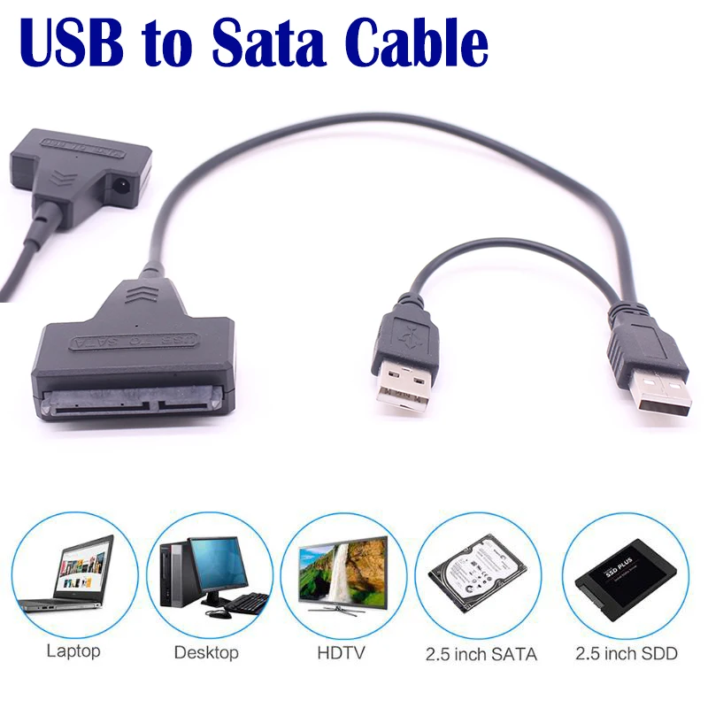 USB 2 0 на Sata адаптер внешнего Мощность жесткий диск SATA конвертер кабель для 5/3 5