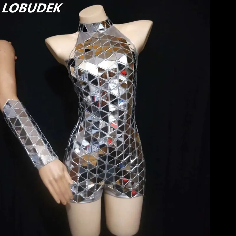 Silver Mirror Crystal Bodysuit Gloves Outfit Women DJ Singer Dancer Nightclub Bar Sexy Stage Wear Party Show Performance Costume
Silver Mirror Crystal Bodysuit Gloves Outfit Women DJ Singer Dancer Nightclub Bar Sexy Stage Wear Party Show Performance Costume
