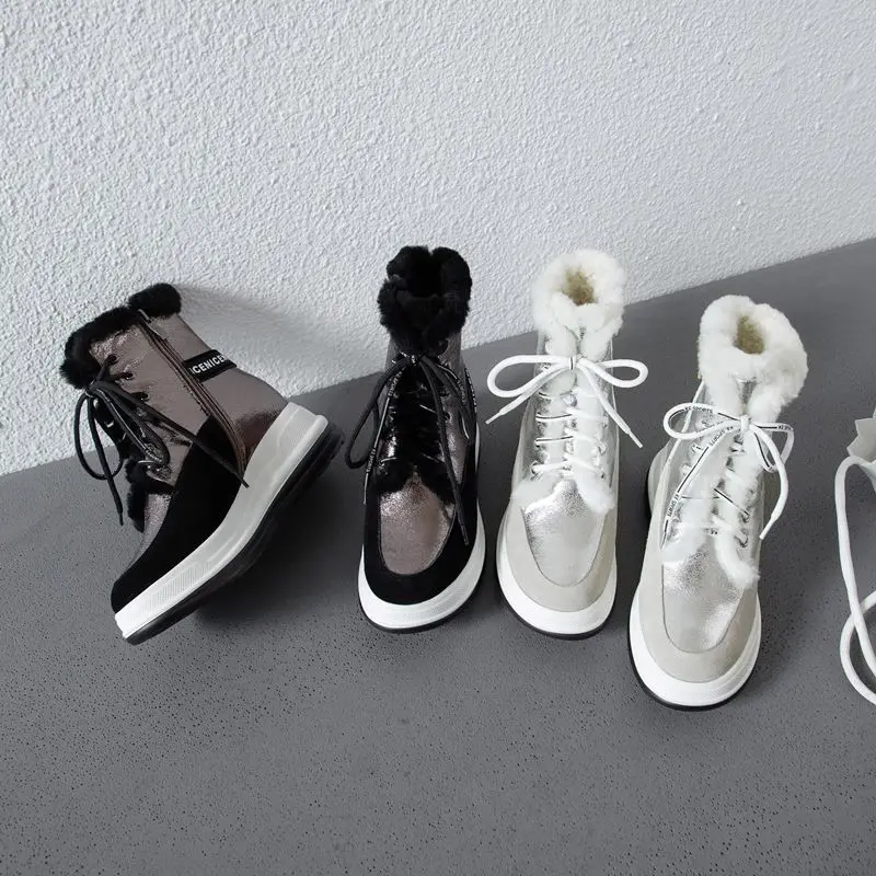 Sgesvier 2020 New winter boots women shoes 100% nature wool cow leather thick fur warm snow boots lace up platform ankle boots
Sgesvier 2020 New winter boots women shoes 100% nature wool cow leather thick fur warm snow boots lace up platform ankle boots