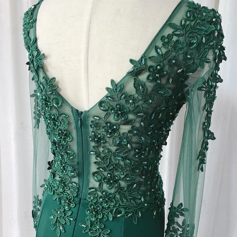 Зеленые Выпускные платья 2021 эластичное длинное платье-русалка женское зеленое