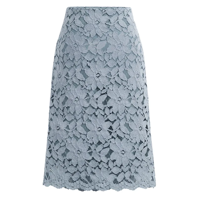 Women's A-line Skirt Lace Elegant Embroidery Bottoms Flower Party Attire Pencil Office Lady Skirt 
Women's A-line Skirt Lace Elegant Embroidery Bottoms Flower Party Attire Pencil Office Lady Skirt