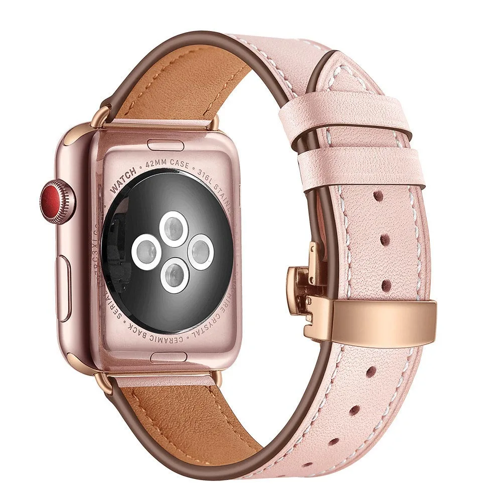 Ремешок кожаный для Apple Watch Band 44 мм 40 38 42 45 41 | Наручные часы