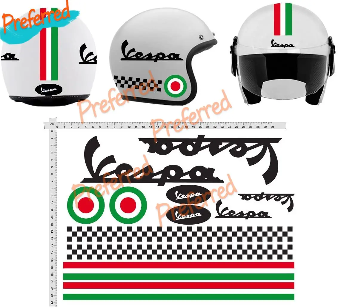

Die-Cut Sticker for GamesMonkey Helmet Casco Kit Vespa Italia Helmet Viny Polished Assorted Vinyl Car Suitcase Motorcycles