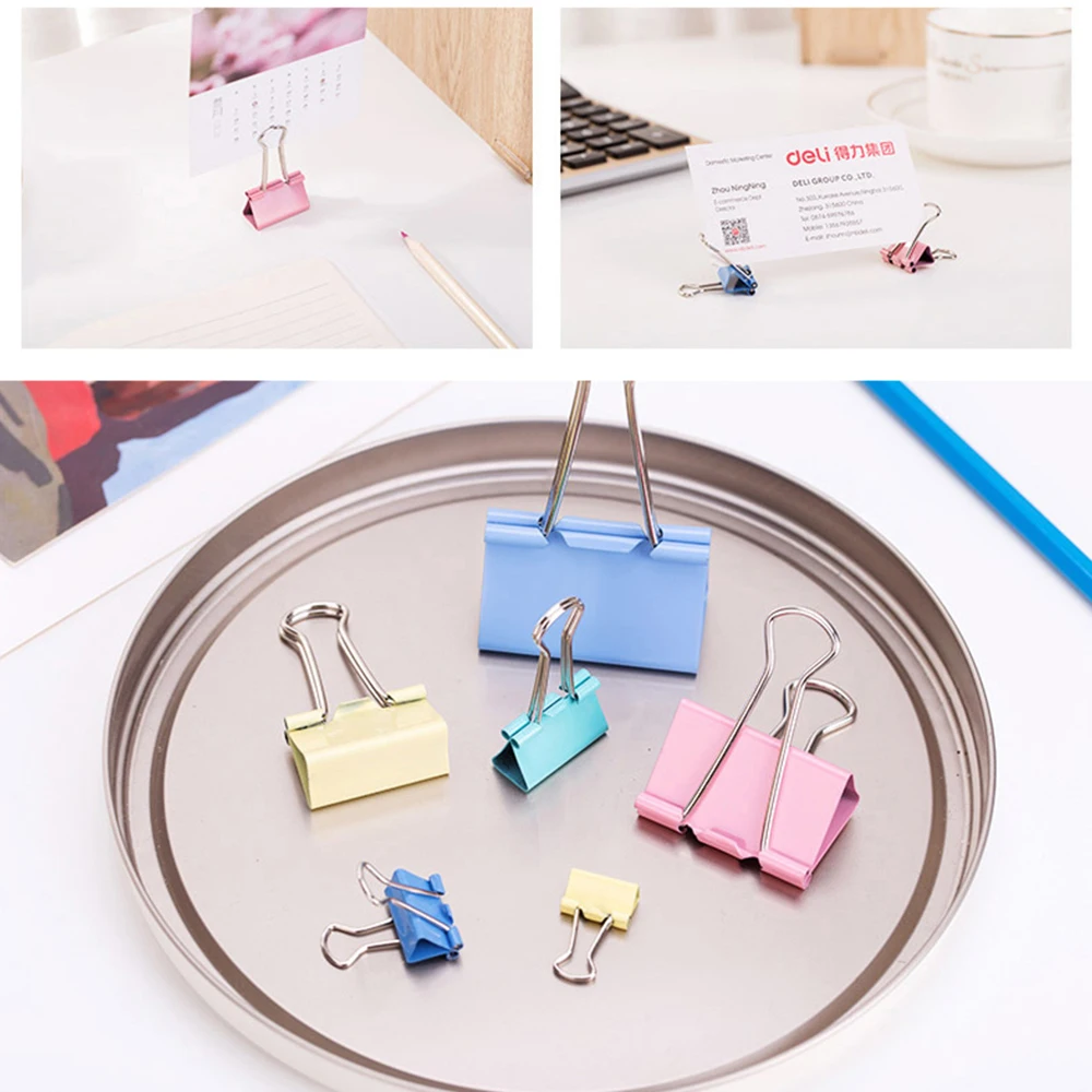 Deli Binder Clips Office Supplies Colorful Metal Bill Clip Small Dovetail Clip Storage Multi-standard DIY Test Paper Iron Clip
Deli Binder Clips Office Supplies Colorful Metal Bill Clip Small Dovetail Clip Storage Multi-standard DIY Test Paper Iron Clip