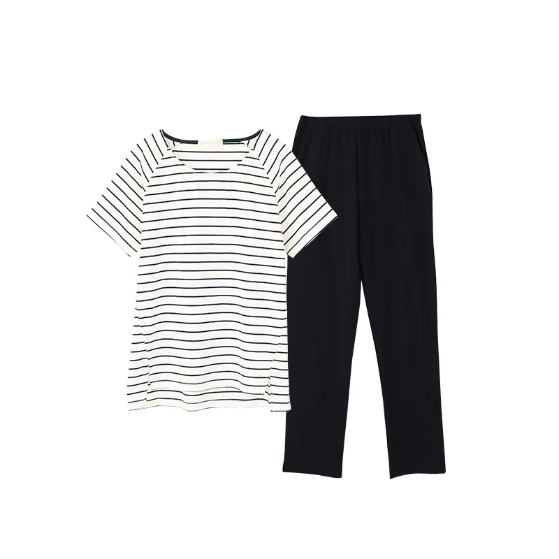 Spring couple women's knitted cotton home suit women's Striped Pajamas spring knitted cotton home suit 
Spring couple women's knitted cotton home suit women's Striped Pajamas spring knitted cotton home suit