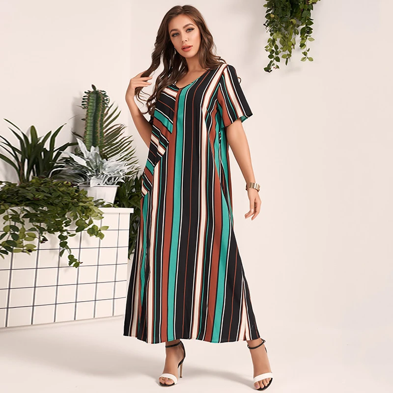 New Summer Long Maxi Dress Women 2022 Multi-color Striped Chiffon Belt Pocket Casual Fashion V-neck Short Sleeve Loose Robes
New Summer Long Maxi Dress Women 2022 Multi-color Striped Chiffon Belt Pocket Casual Fashion V-neck Short Sleeve Loose Robes