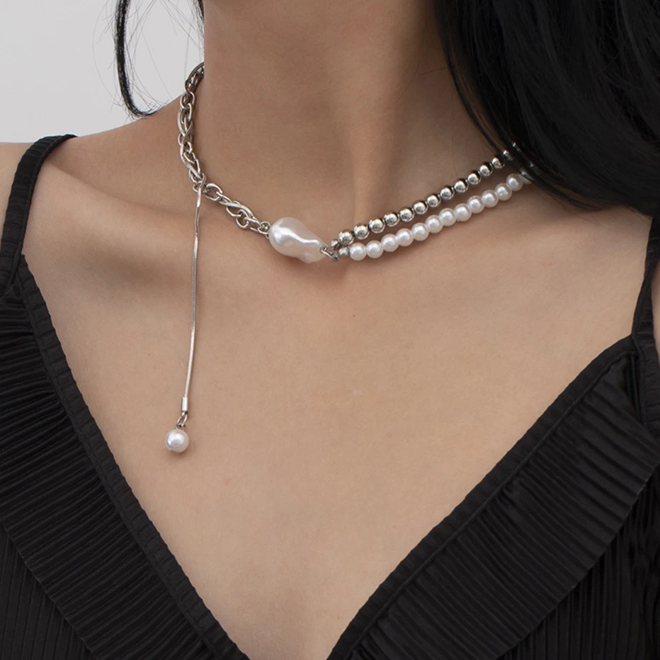 Gothic Boho Baroque Pearl Choker Necklace for Women Punk Long Chains Tassel Pedant Necklace Imiation Pearl Men Necklace Jewelry
Gothic Boho Baroque Pearl Choker Necklace for Women Punk Long Chains Tassel Pedant Necklace Imiation Pearl Men Necklace Jewelry