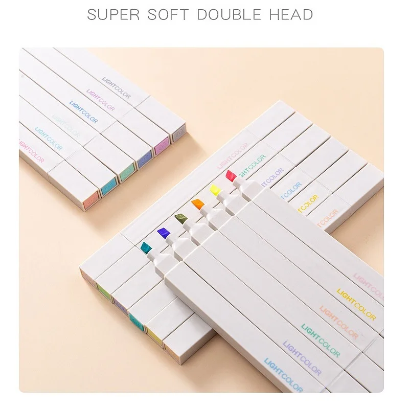 6pcs Super Soft Double Head Highlighter Pens Set Brush Tip Light Color Marker Spot Liner for Drawing Painting Art School A6064
6pcs Super Soft Double Head Highlighter Pens Set Brush Tip Light Color Marker Spot Liner for Drawing Painting Art School A6064