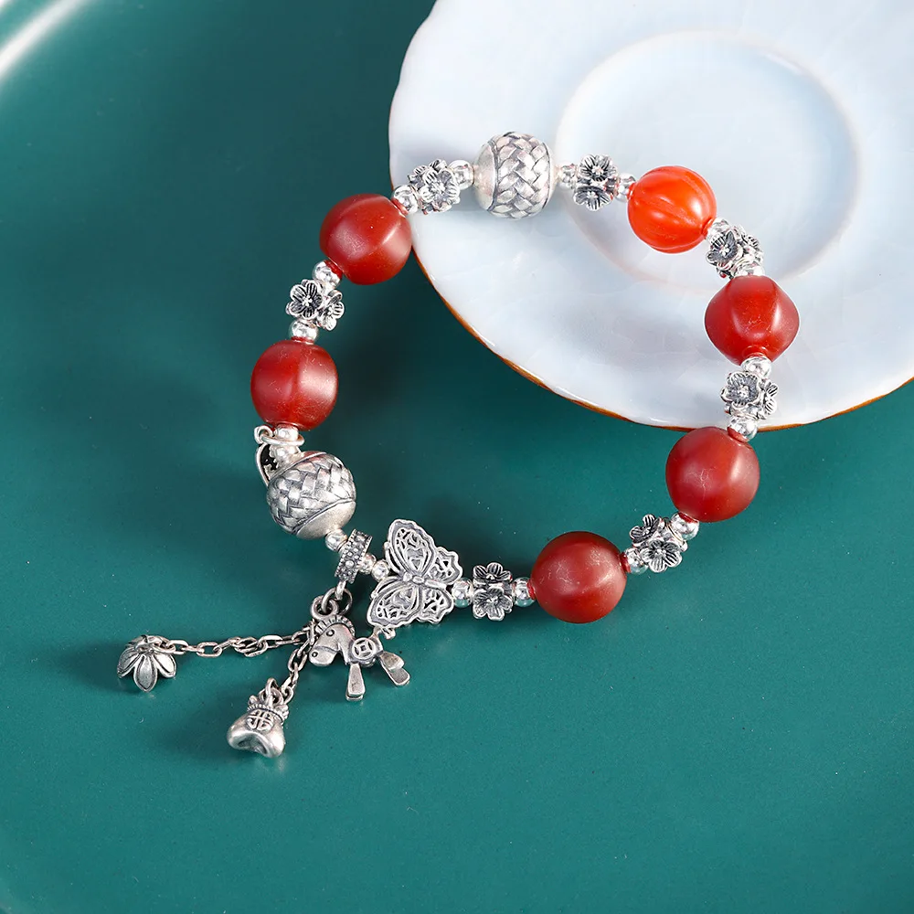 Женский браслет из серебра 100% пробы в этническом стиле 
Женский браслет из серебра 100% пробы в этническом стиле