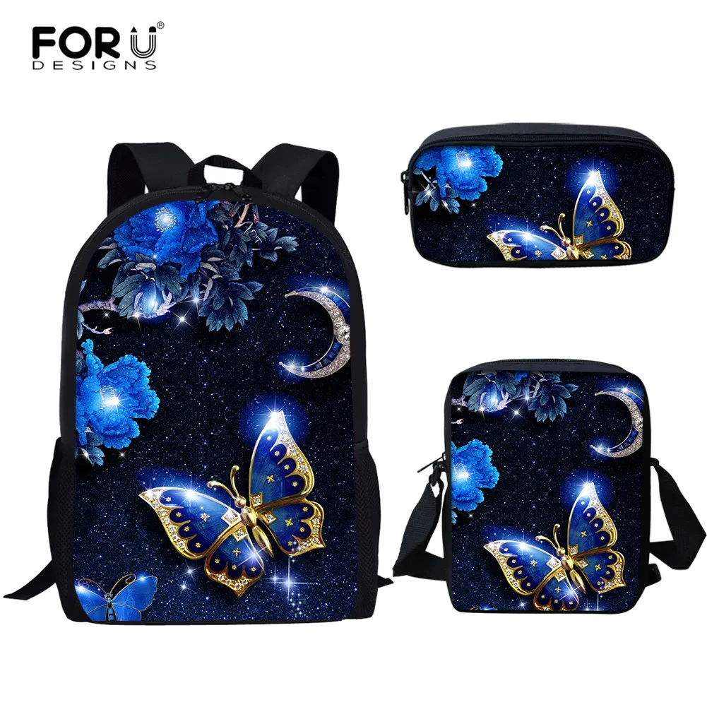 FORUDESIGNS Colorful Butterfly Pattern Print Backpack for Teen Girls Student Book Bags and Messenger Bag Pencil Bags Set Bolsa
FORUDESIGNS Colorful Butterfly Pattern Print Backpack for Teen Girls Student Book Bags and Messenger Bag Pencil Bags Set Bolsa