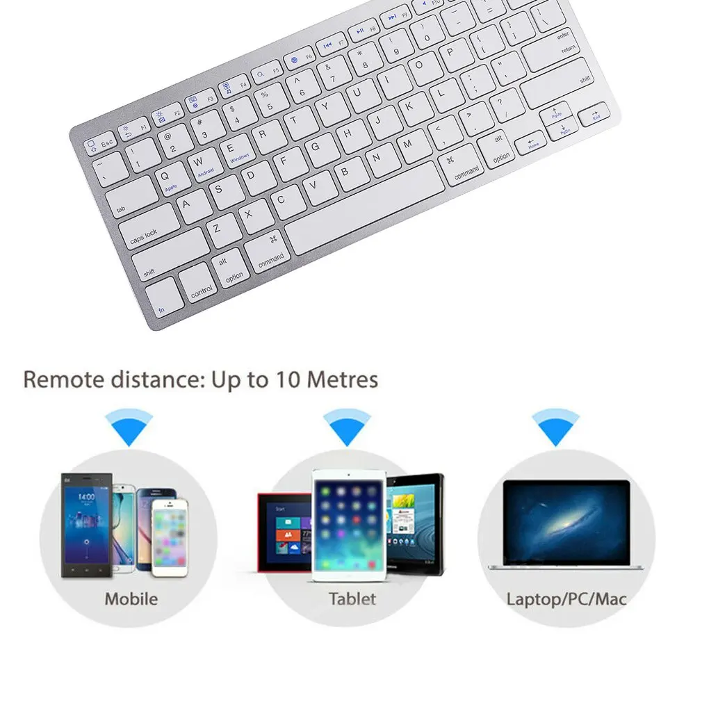 Ультратонкая беспроводная клавиатура с Bluetooth для Apple iPad iPhone Android Mac Windows |