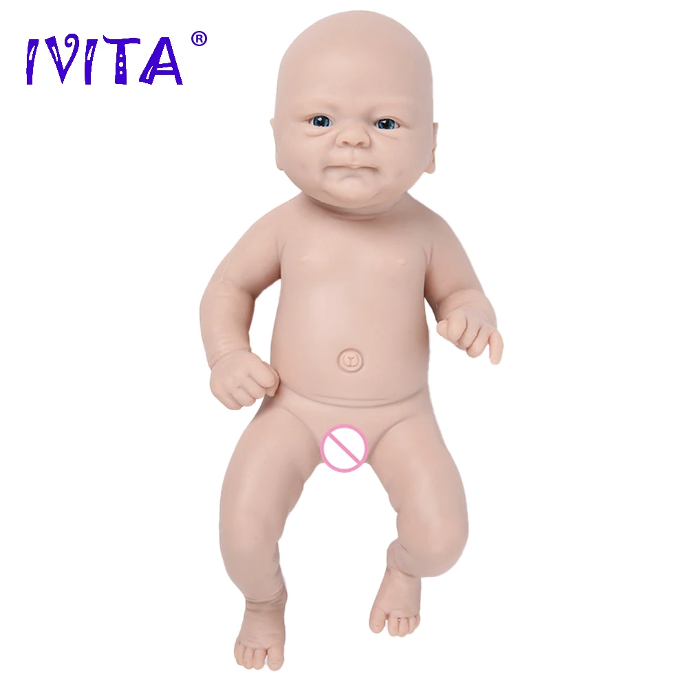 IVITA 100% силиконовая кукла для новорожденных неокрашенные незавершенные куклы
