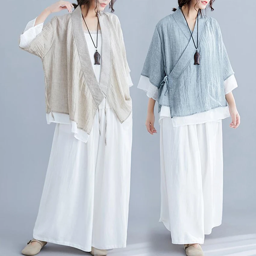 Chinese Women Tang Shirt Cotton Linen Tang Tops Traditional Cardigan Female V-neck Tang Suit Loose Yoga Costume Casual Hanfu
Chinese Women Tang Shirt Cotton Linen Tang Tops Traditional Cardigan Female V-neck Tang Suit Loose Yoga Costume Casual Hanfu