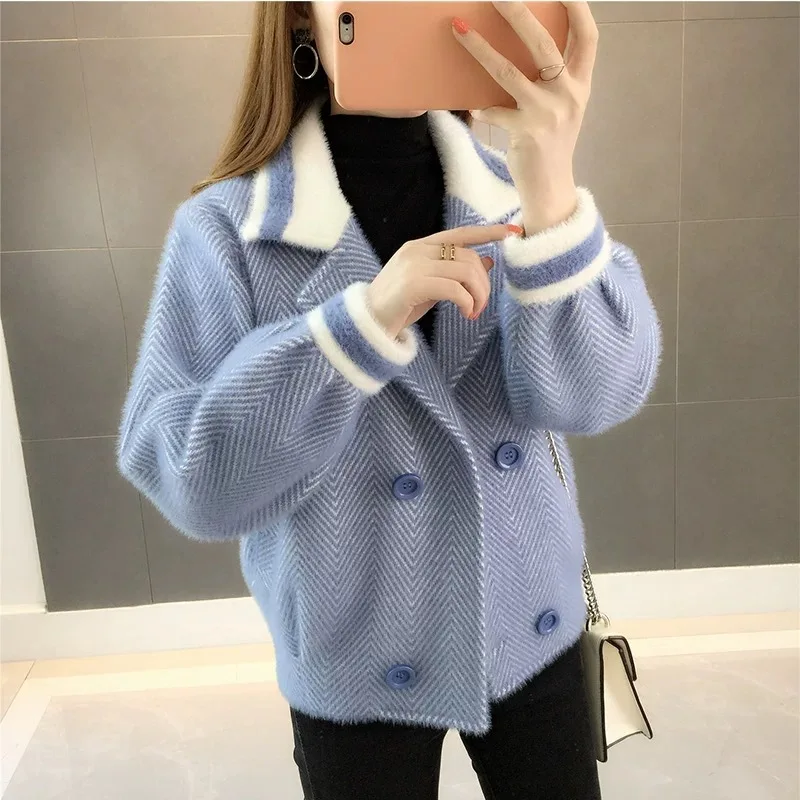 Autumn and winter new imitation mink fleece jacket women's short Harajuku lazy sweater spring and autumn knitted cardigan
Autumn and winter new imitation mink fleece jacket women's short Harajuku lazy sweater spring and autumn knitted cardigan