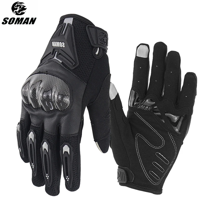 SOMAN Motorcycle Gloves Carbon Fiber Men Summer Moto Gloves Black Screen Touch Motocross Breathable Gloves for Motor Bike Riding 
SOMAN Motorcycle Gloves Carbon Fiber Men Summer Moto Gloves Black Screen Touch Motocross Breathable Gloves for Motor Bike Riding