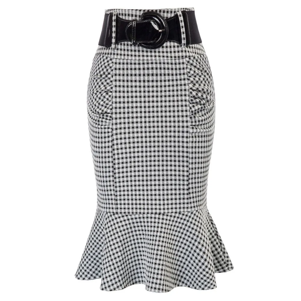 Женская винтажная облегающая юбка-карандаш с юбкой годе рубашки поясом