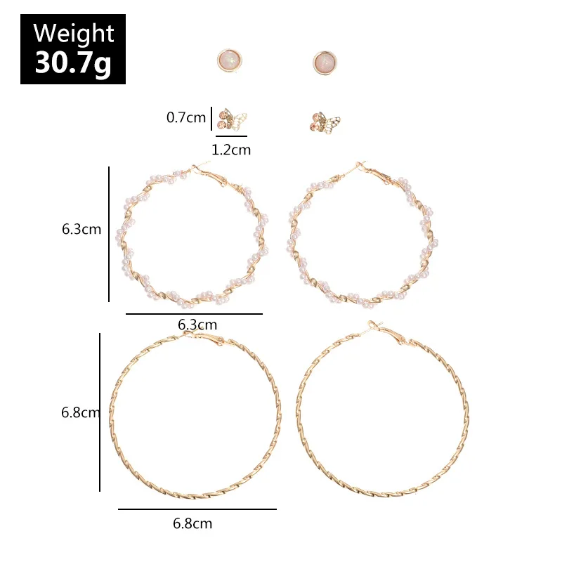 2020 Wholesale Cross-border European and American Jewelry Wild Geometric Round Business Earrings Temperament Pearl Earrings Set
2020 Wholesale Cross-border European and American Jewelry Wild Geometric Round Business Earrings Temperament Pearl Earrings Set