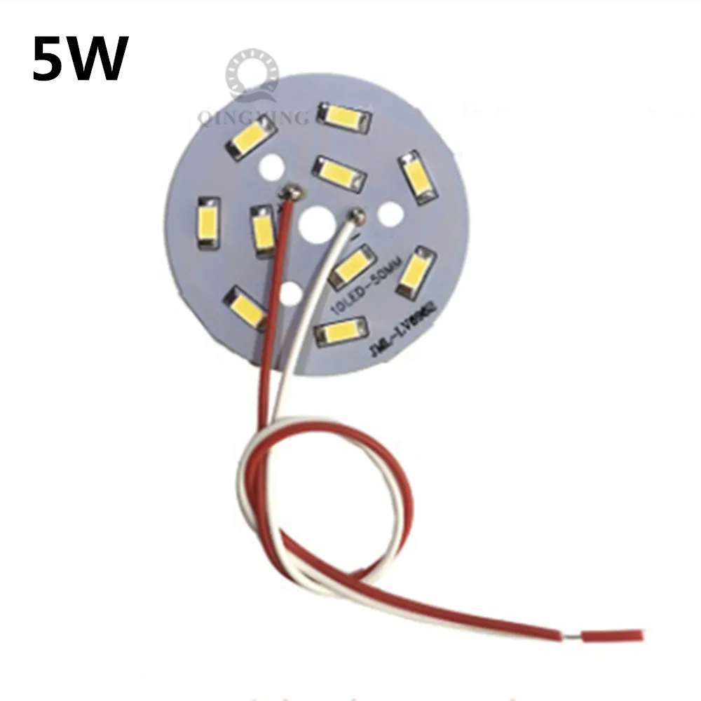 

5W 50mm SMD Brightness SMD Light Board Led Lamp Panel welded 20cm wire led pcb SMD 5730 lamp source For pendant crystal lamp