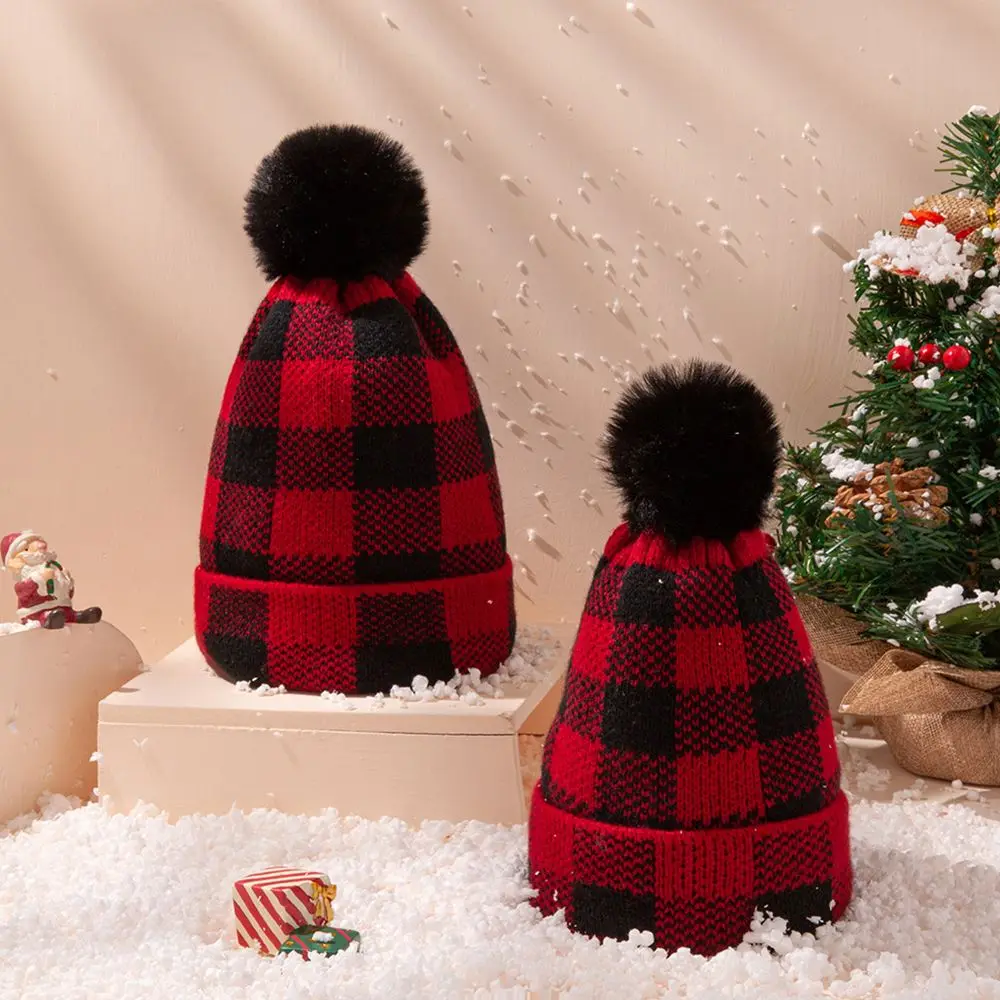 Newest Autumn Winter Warm Parent-Child Hat Plaid Knit Beanie Cap Faux Fur Pom Pom for Adult Baby Christmas Mother Kids Caps
Newest Autumn Winter Warm Parent-Child Hat Plaid Knit Beanie Cap Faux Fur Pom Pom for Adult Baby Christmas Mother Kids Caps