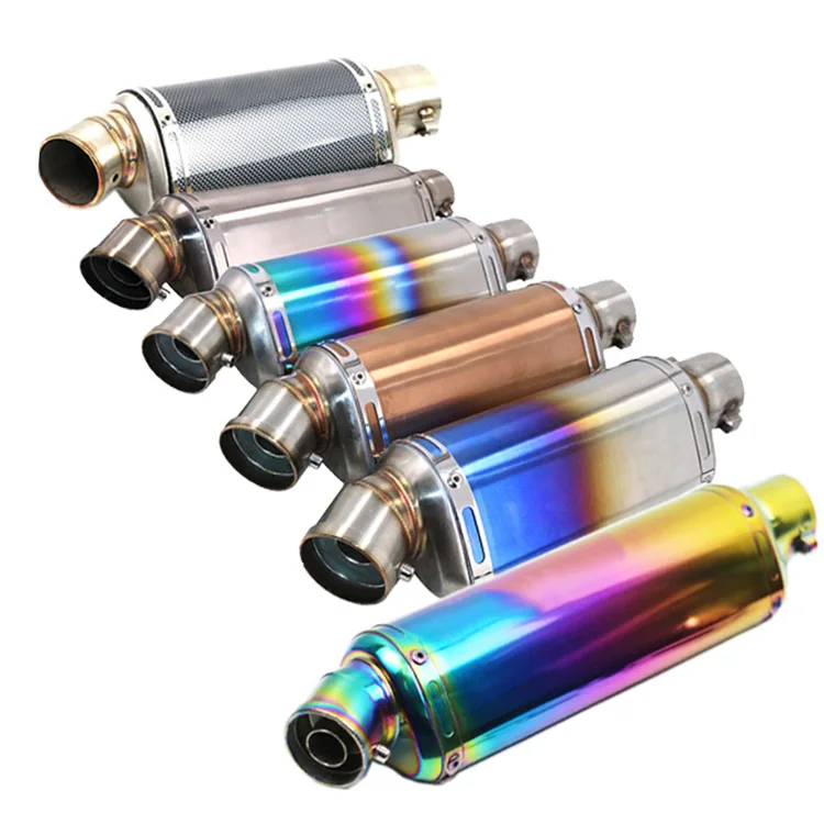 Universal Motorcycle Exhaust For suzuki honda Muffler Titanium Color Scooter Motorbike ATV Pit Bike Escape cafe racer tmax | Автомобили и