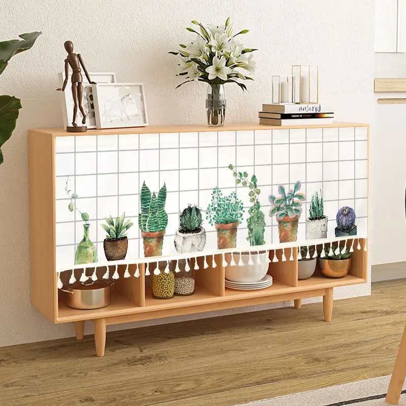 Decorative Cartoon Green Plant Cupboard Curtain Dustproof Protective cover Japanese Short Hanging Window Curtain Customizable
Decorative Cartoon Green Plant Cupboard Curtain Dustproof Protective cover Japanese Short Hanging Window Curtain Customizable