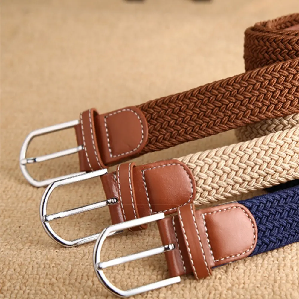 60 Colors Men Women Casual Knitted Pin Buckle Belt Woven Canvas Elastic Expandable Braided Stretch Belts Plain Webbing Strap
60 Colors Men Women Casual Knitted Pin Buckle Belt Woven Canvas Elastic Expandable Braided Stretch Belts Plain Webbing Strap