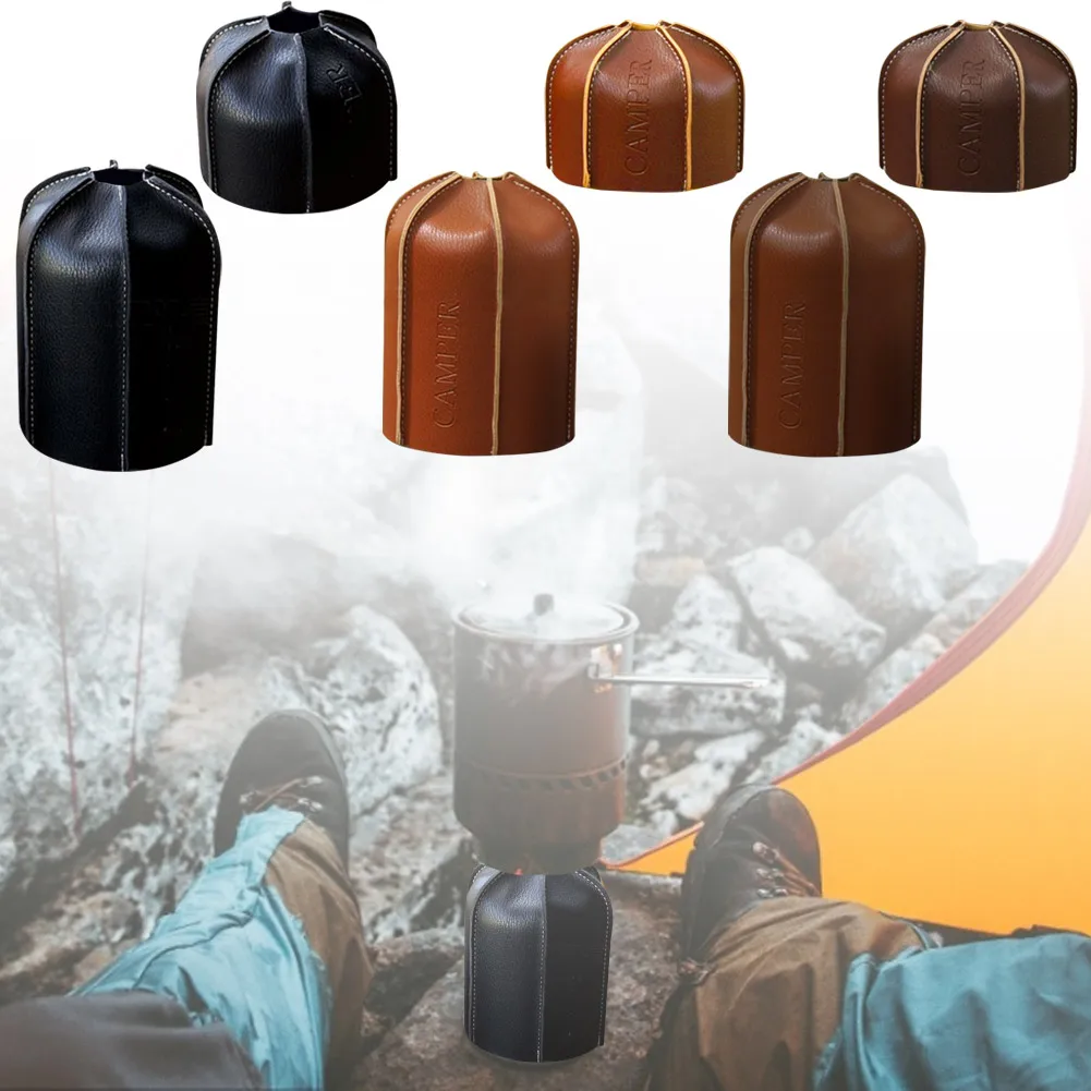 Кожаный чехол для кемпинга с бензобаком 450/230 г защитный газовой канистры Прочный