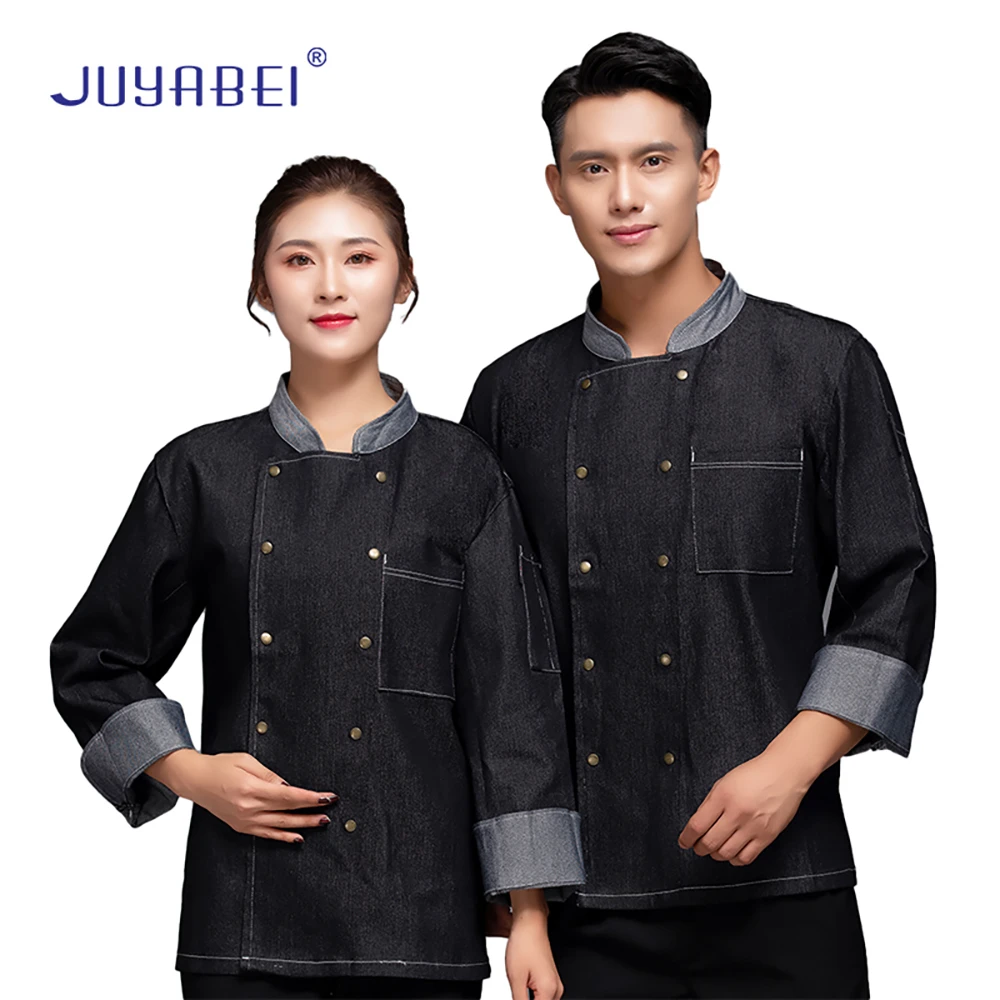 Unisex Thick Denim Long Sleeve Chef Uniform Cooking Baking Catering Service Hotel Cafe Bakery Barber Shop Waiter Working Jacket
Unisex Thick Denim Long Sleeve Chef Uniform Cooking Baking Catering Service Hotel Cafe Bakery Barber Shop Waiter Working Jacket